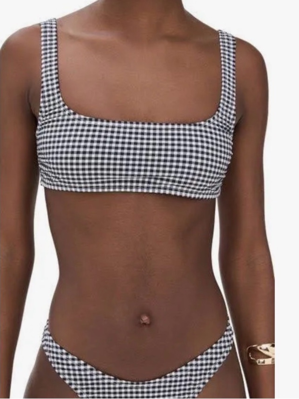 NWOT Square neck Gingham Bikini Top